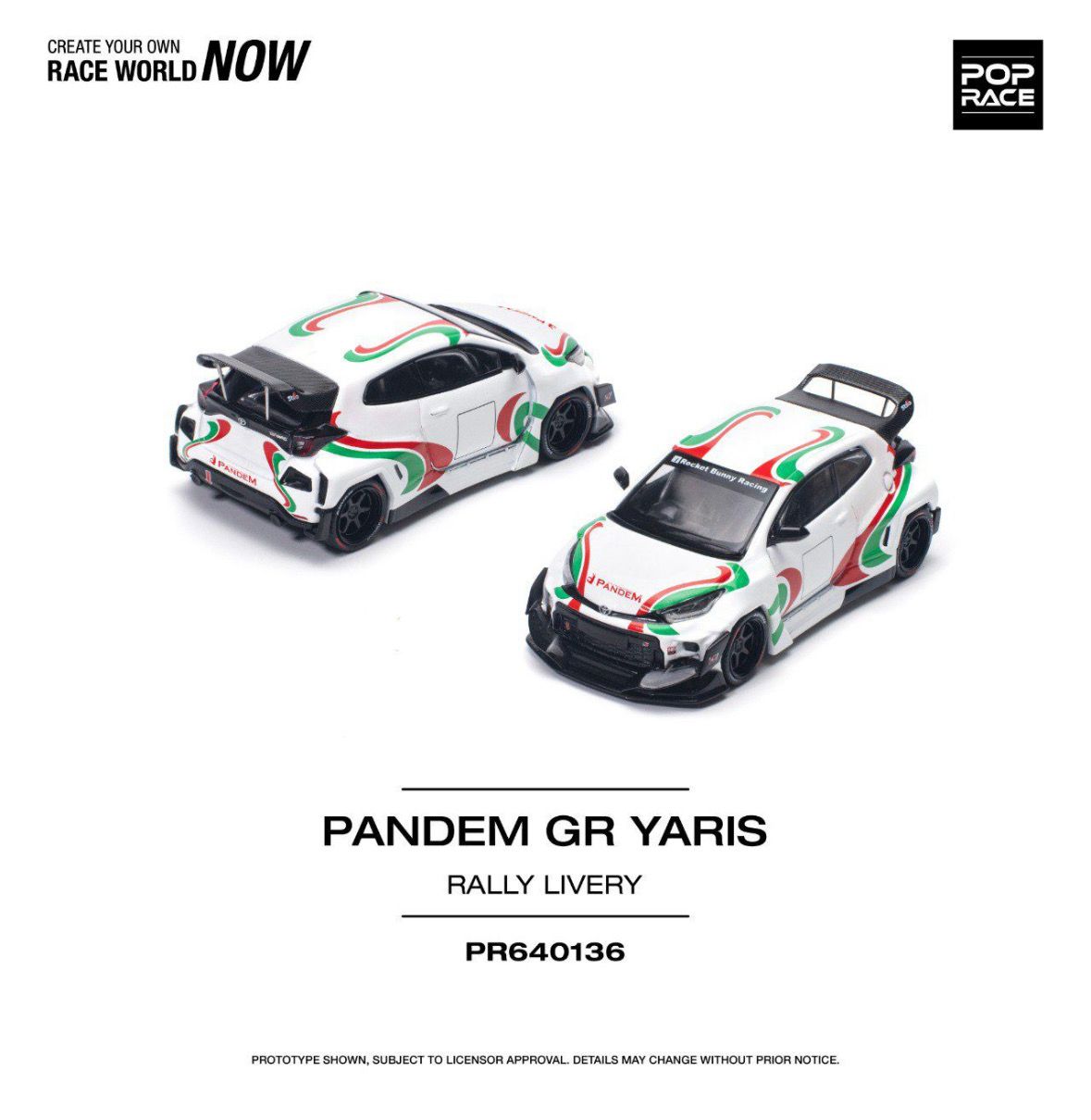 POP RACE Pandem GR Yaris White Rally Livery (PR64-136)