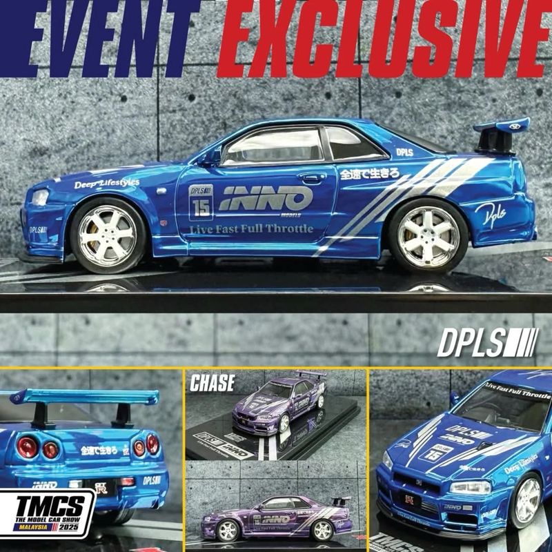 INNO64 x DPLS Nissan Skyline GT-R34 Blue | 2025 The Model Car Show TMCS