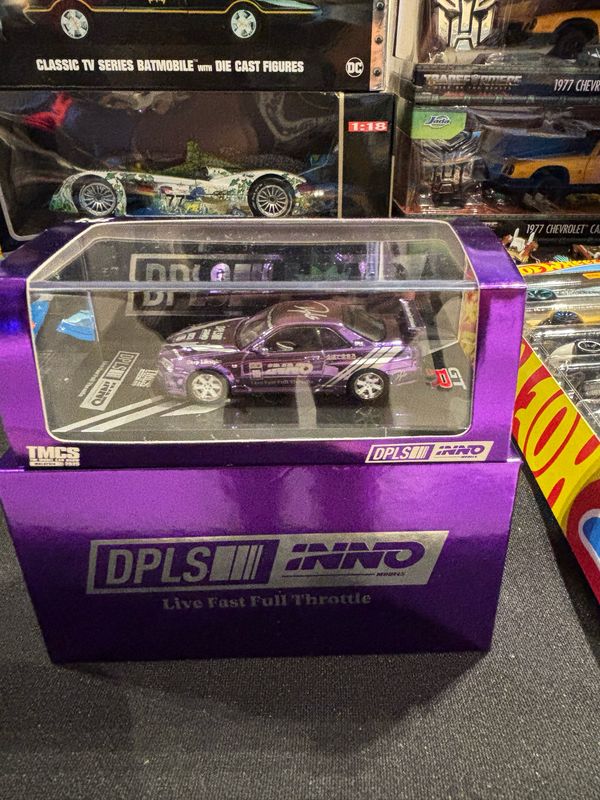 INNO64 x DPLS Nissan Skyline GT-R34 Purple Chase | 2025 The Model Car Show TMCS