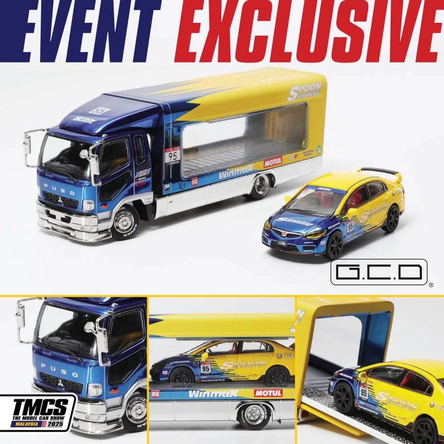 GCD Fuso Truck Spoon &amp; FD2R Spoon (RHD) Box Set | 2025 The Model Car Show TMCS