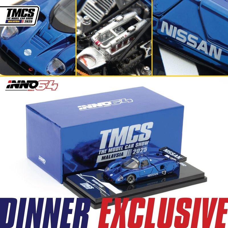 INNO64 Nissan R89C Chrome Blue Dinner Exclusive | 2025 The Model Car Show TMCS
