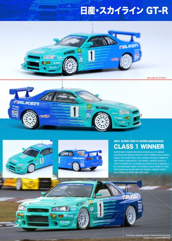 INNO64 Nissan Skyline GT-R (R34) #1 “Falken” Super Taikyu 2001 Winner