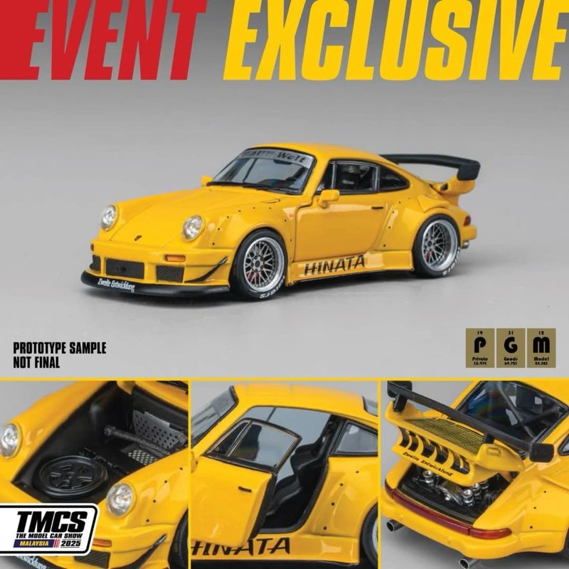 PGM 1/64 Porsche 930 RWB Rauh Welt Begriff Hinata Yellow