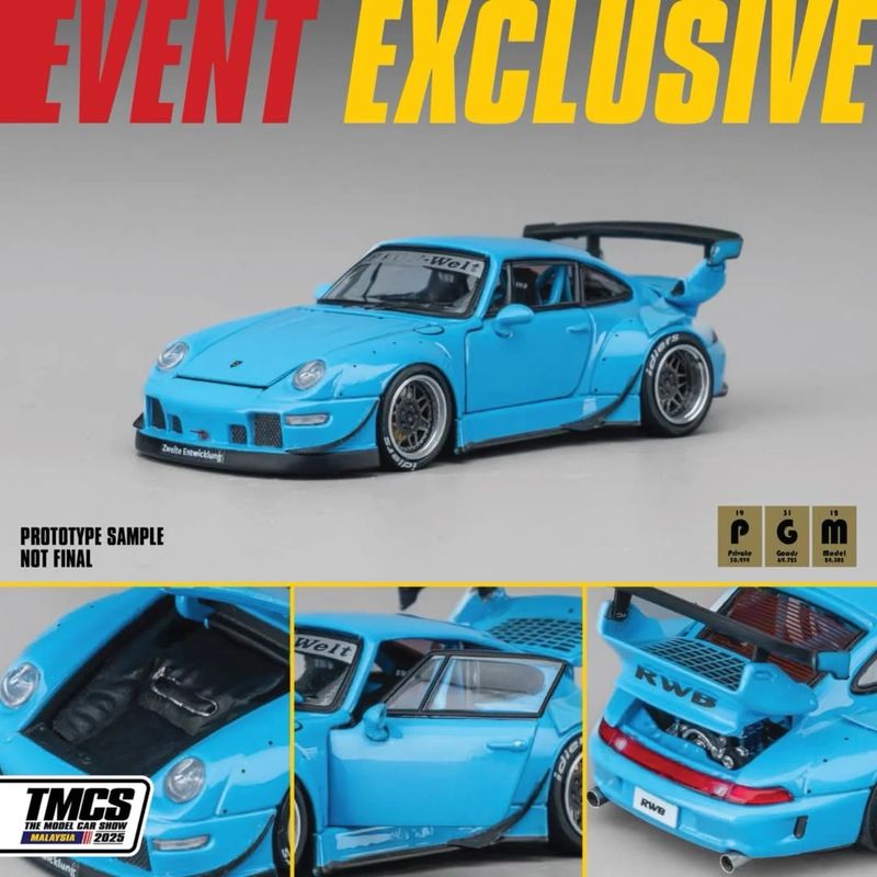 PGM 1/64 Porsche 993 RWB Rauh Welt Begriff Warren’s RWB Blue L.A. #1