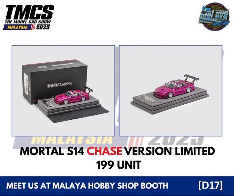 Mortal Model x Hobby Malaya Shop Nissan Silvia S14 Pink Chase | 2025 The Model Car Shop TMCS