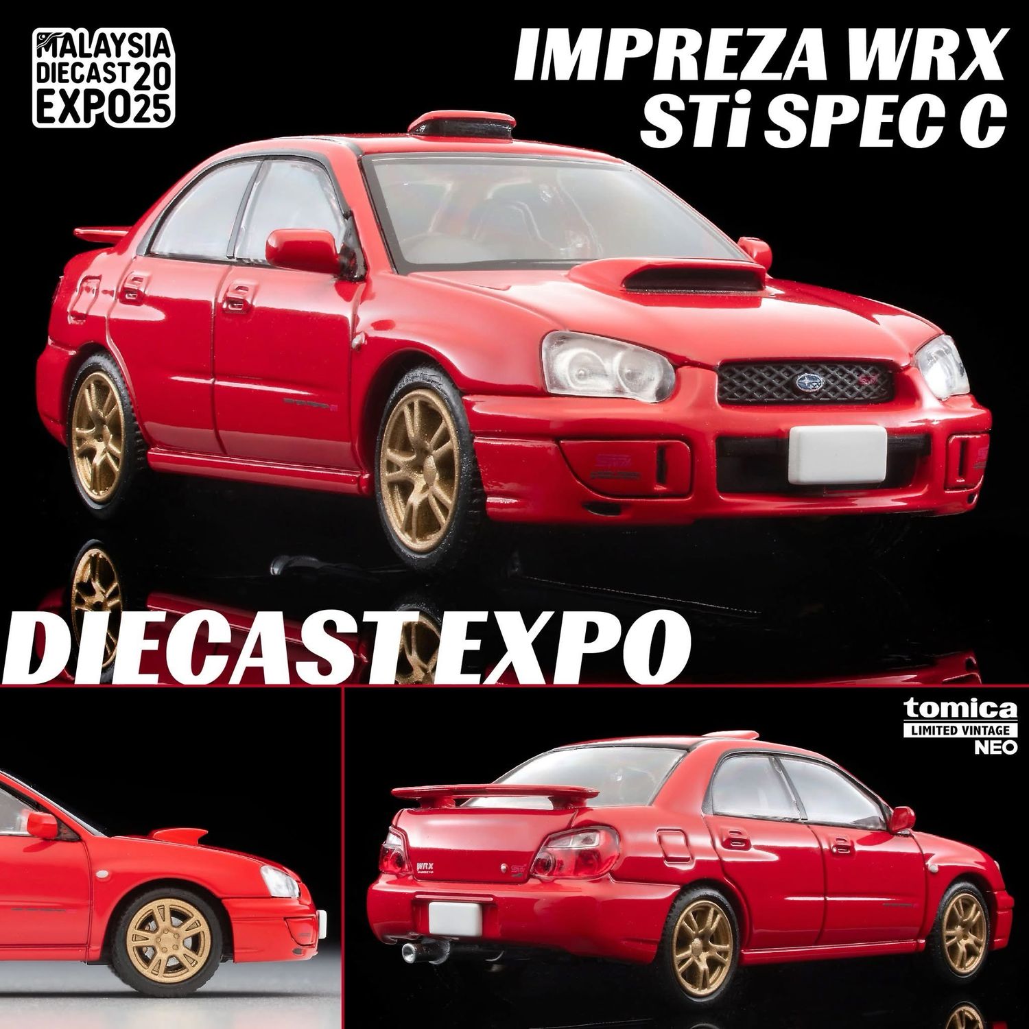 Tomica Limited Vintage Neo TLVN Subaru Impreza WRX STi Spec C Limited Red | 2025 Malaysia Diecast Expo MDX