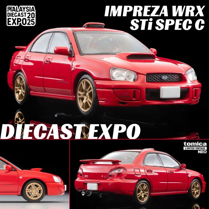 Tomica Limited Vintage Neo TLVN Subaru Impreza WRX STi Spec C Limited Red | 2025 Malaysia Diecast Expo MDX