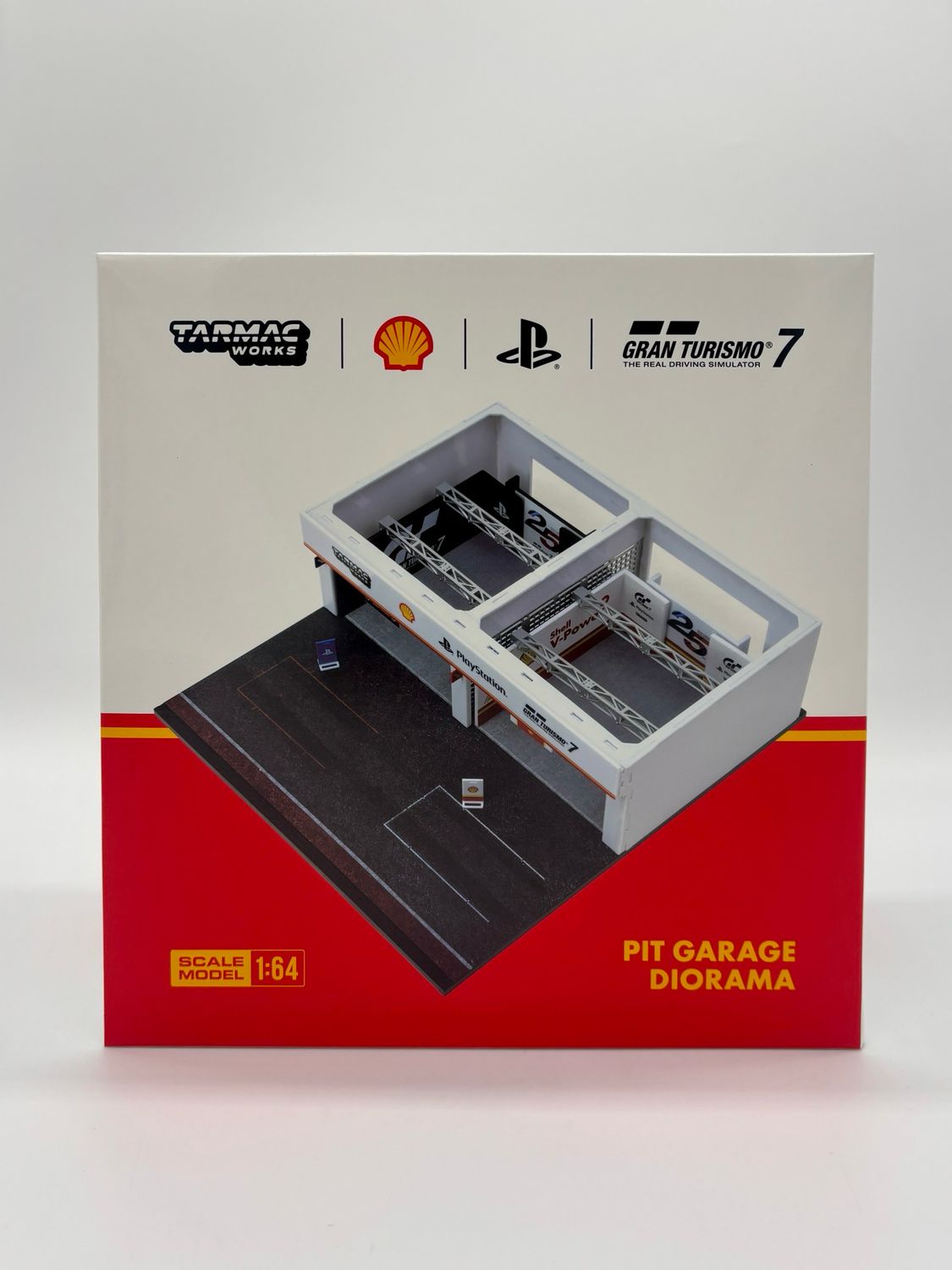 Tarmac Works x SHELL x Grab 1/64 Turismo 7 Pit Garage Diorama