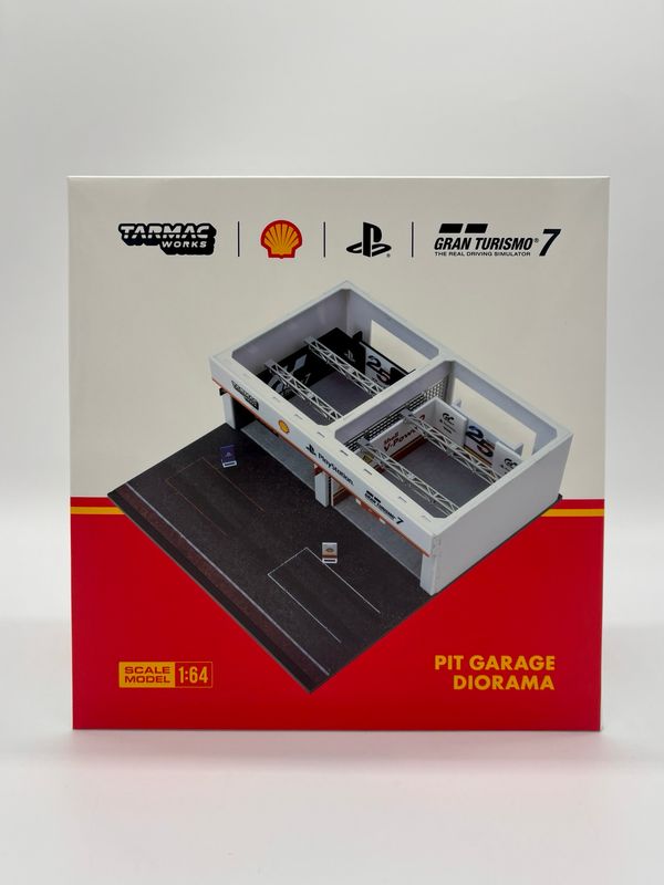 Tarmac Works x SHELL x Grab 1/64 Turismo 7 Pit Garage Diorama
