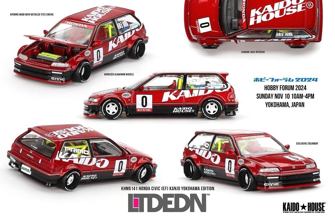 KAIDOHOUSE HONDA CIVIC EF | KANJO Yokohama LTD EDN Hobby Forum 2024 (KHMG141) | Sealed &amp; Signed