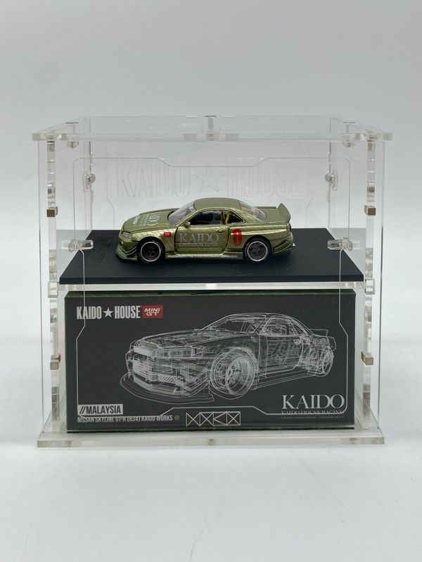KAIDOHOUSE NISSAN SKYLINE R34 Jade MDX Malaysia Diecast Expo 2023 | Jun Imai Signed | Acrylic Case