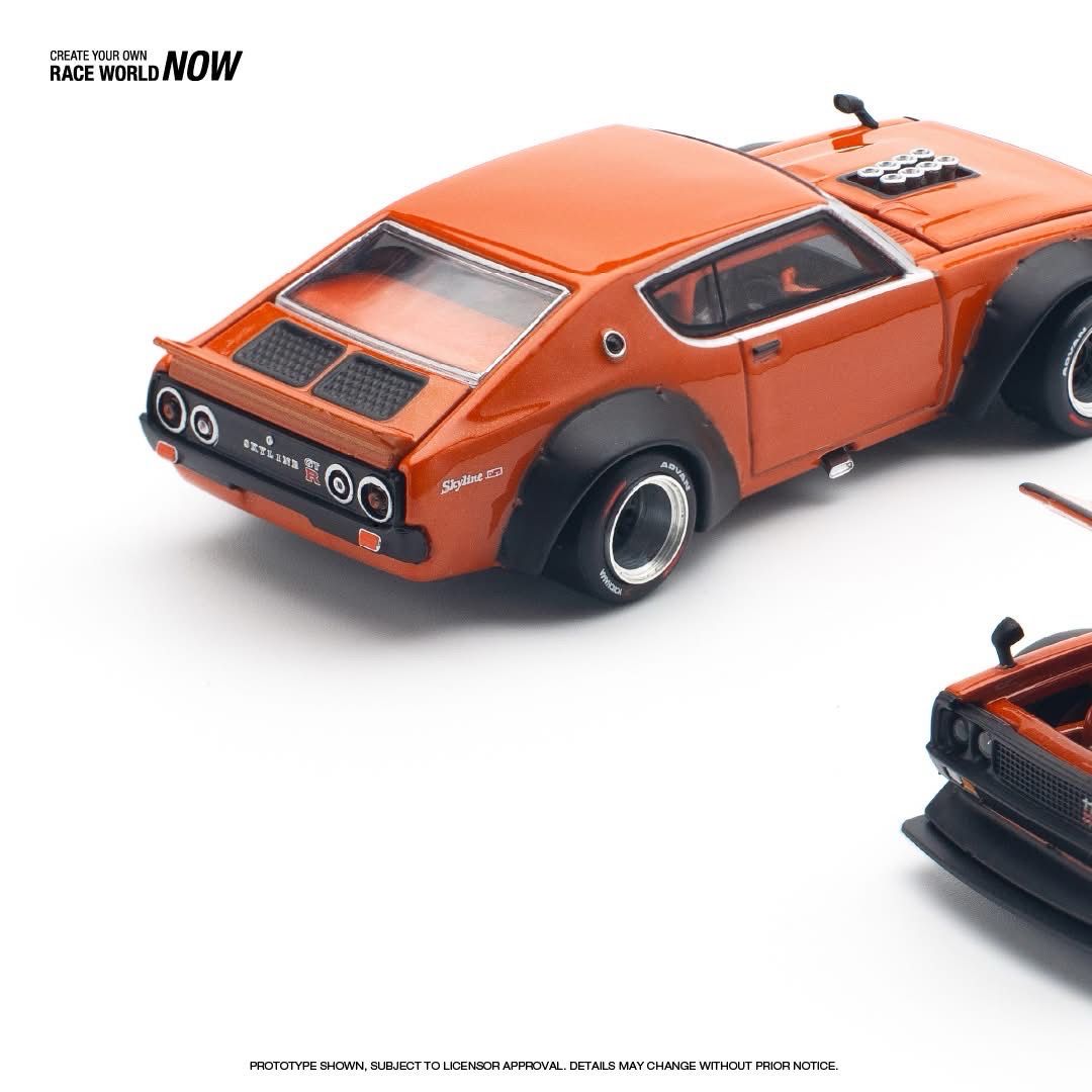 POP RACE Nissan Skyline GT-R V8 Drift Orange [KPGC110] Kenmeri