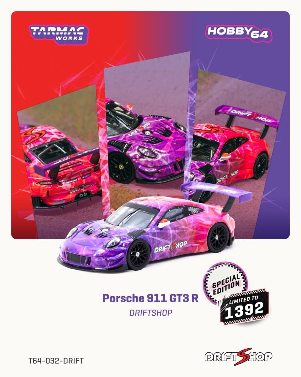[PREORDER] Tarmac Works x Driftshop 1/64 Porsche GT3 991 | Limited to 1392pcs