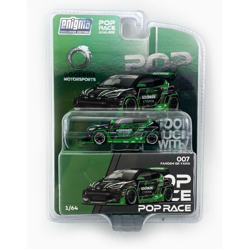 POP RACE x Enigma Pandem GR Yaris Good Ride Black-Green (PR64-007) | Blister
