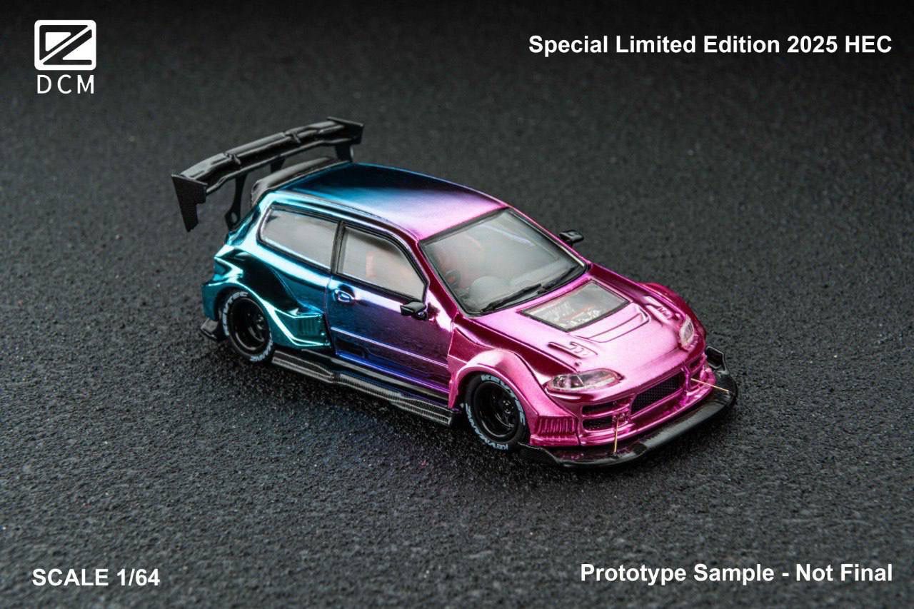 [PREORDER] DCM Model Kevmannz 1996 EG6 Hatchback Wide Body Magic Color (High/Low Wing) | 2025 Hobby Expo China HEC