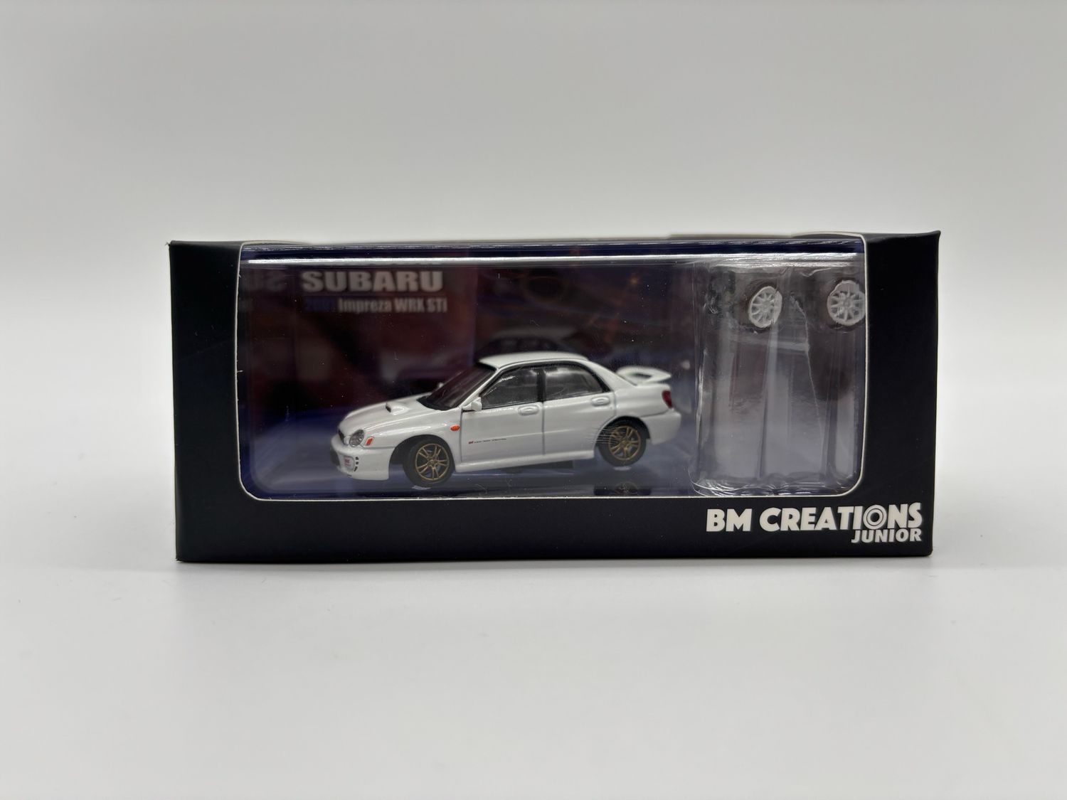 BM Creations Junior BMC Models Subaru Impreza WRX STi White with Wheel Swap Set