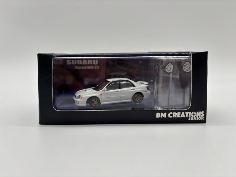 BM Creations Junior BMC Models Subaru Impreza WRX STi White with Wheel Swap Set