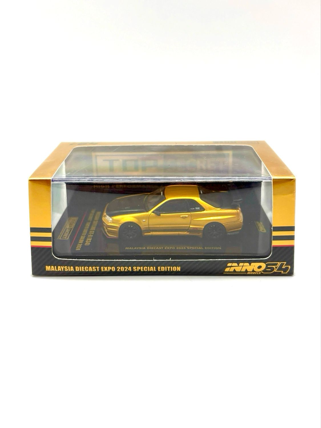 INNO64 Nissan Skyline GT-R34 Top Secret Tokyo Autosalon Gold | 2024 Malaysia Diecast Expo MDX