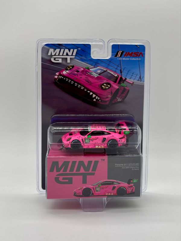 #872 MINI GT Porsche 911 GT3 R #80 Pink 2023 IMSA VIRginia Roxy AO Racing | Blister