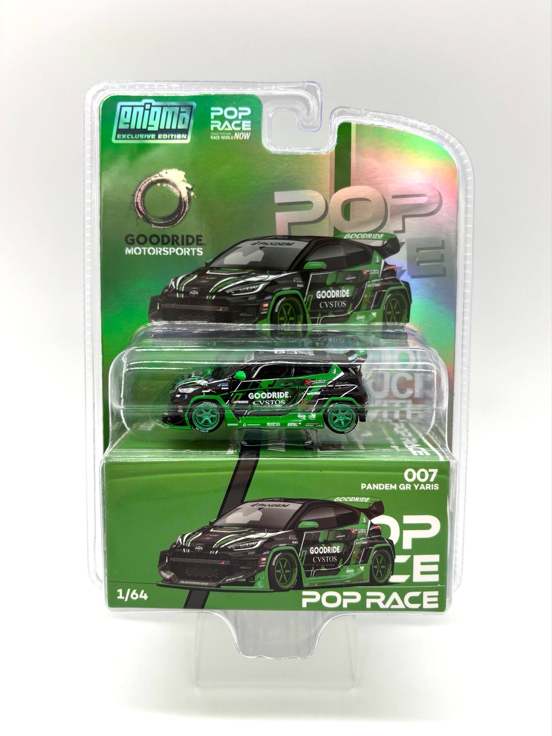 POP RACE x Enigma Pandem GR Yaris Good Ride Black-Green (PR007) Chase | Blister