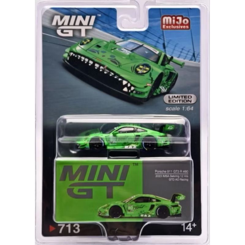 #713 MINIGT Porsche 911 GT3 R #80 2023 IMSA Sebring 12 Hrs GTD AO Racing Rexy | Blister
