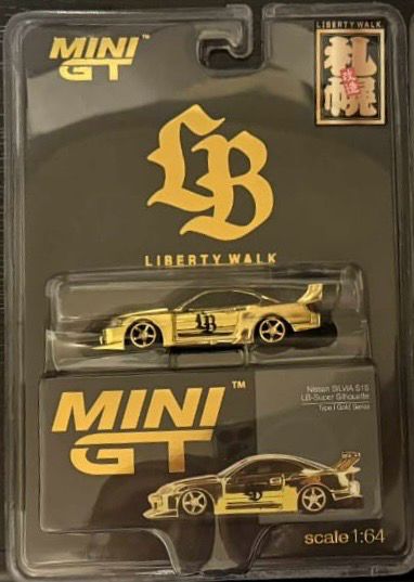 ミニカー MINI GT LIBERTYWALK S15 GOLD SAPPORO Mini GT LB-Super Silhouette Nissan Silvia S15 Type 1 Sapporo