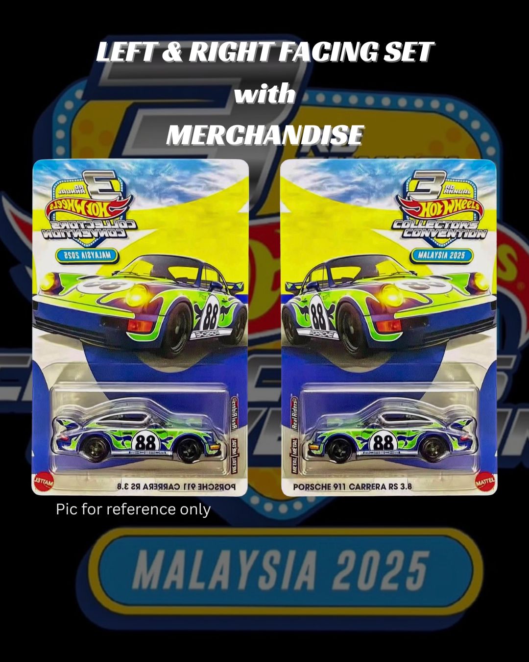 [PREORDER] 2025 Hot Wheels Convention Malaysia Dinner x Art of Speed (AOS) Porsche Carrera RS 3.8 | Left &amp; Right Facing | With Merchandise