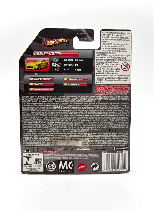 2012 Hot Wheels Speed Machines Ferrari 612 Scaglietti Yellow