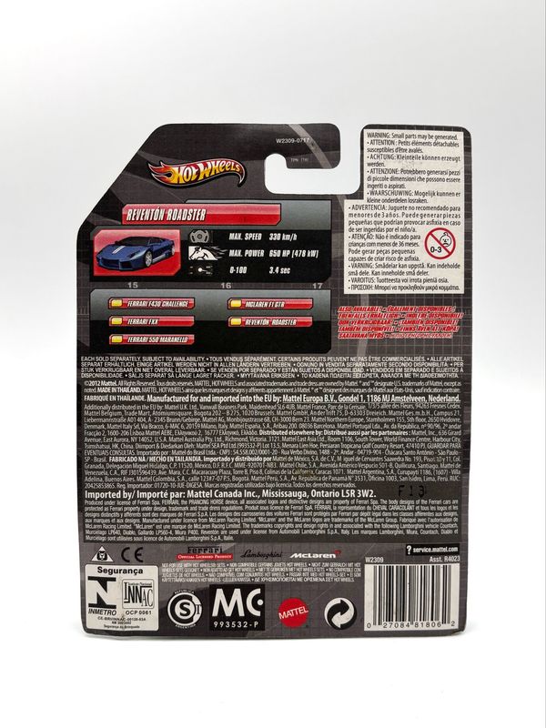 2012 Hot Wheels Speed Machines Reventón Roadster Blue