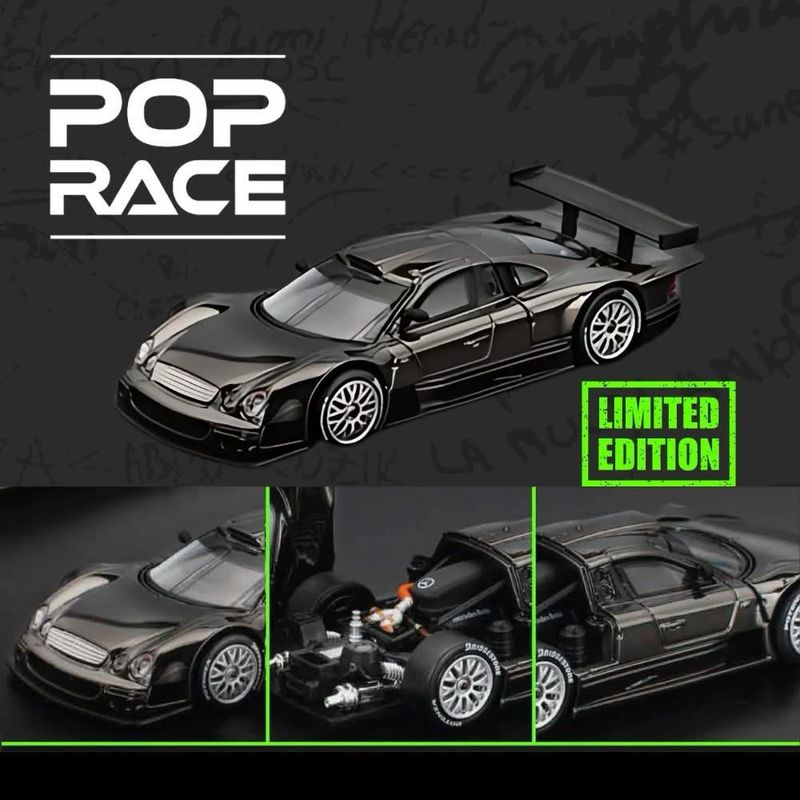 POP RACE Mercedes Benz CLK GTR Black Chrome (PR64-308) Dinner Car | 2025 The Model Car Show Malaysia