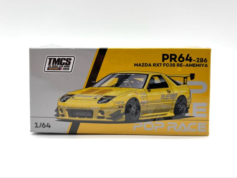POP RACE Mazda RX-7 RE FC3S AMEMIYA Yellow (PR64-286) | 2025 The Model Car Show Malaysia