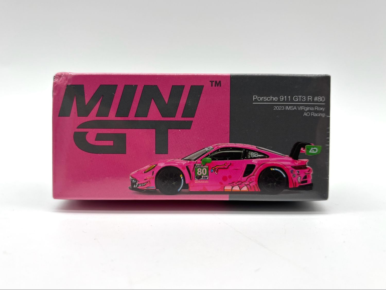 #872 MINI GT Porsche 911 GT3 R #80 Pink 2023 IMSA VIRginia Roxy AO Racing | Box Sealed