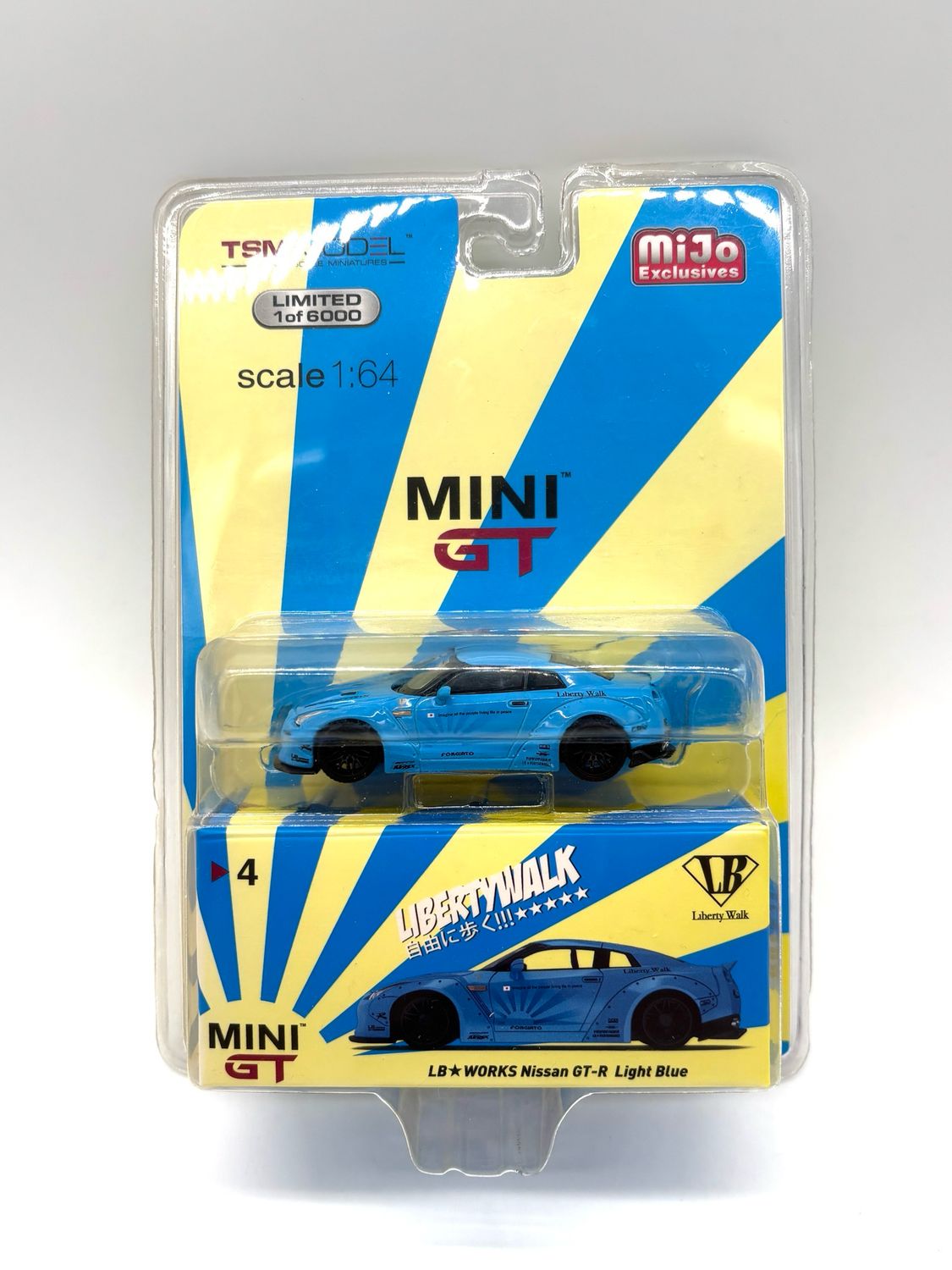 #4 MINI GT x Liberty Walk LB Works Nissan GT-R Light Blue | Blister
