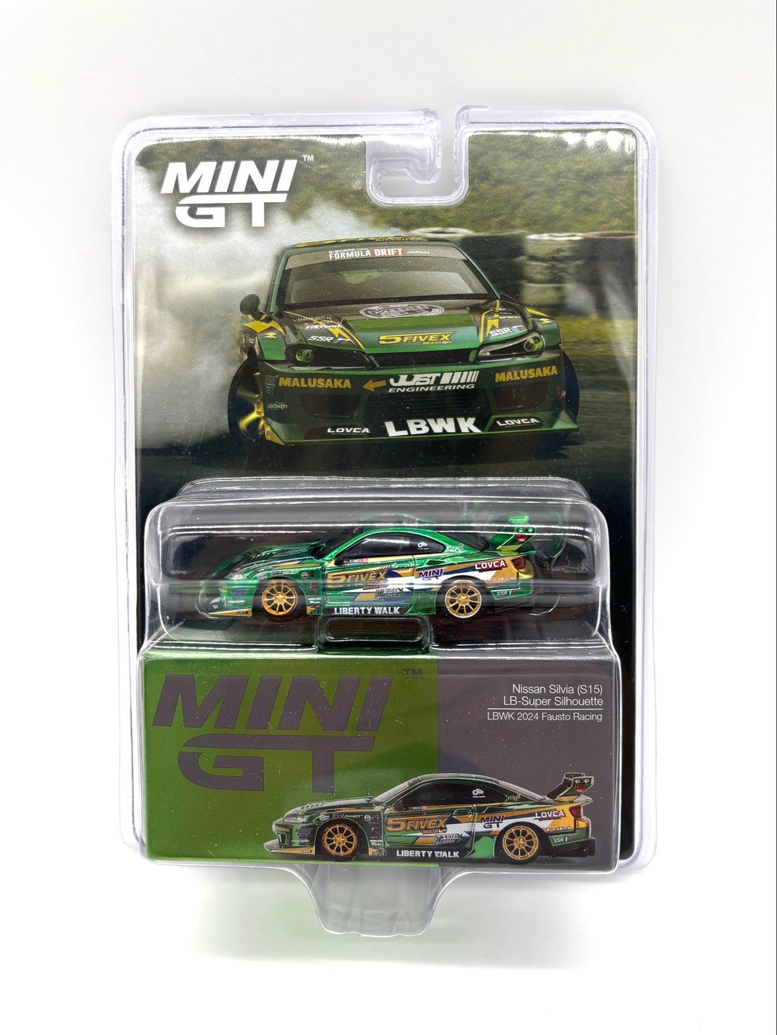 #858 MINI GT Nissan Silvia S15 LB Super Silhouette LBWK 2024 Fausto Racing | Blister