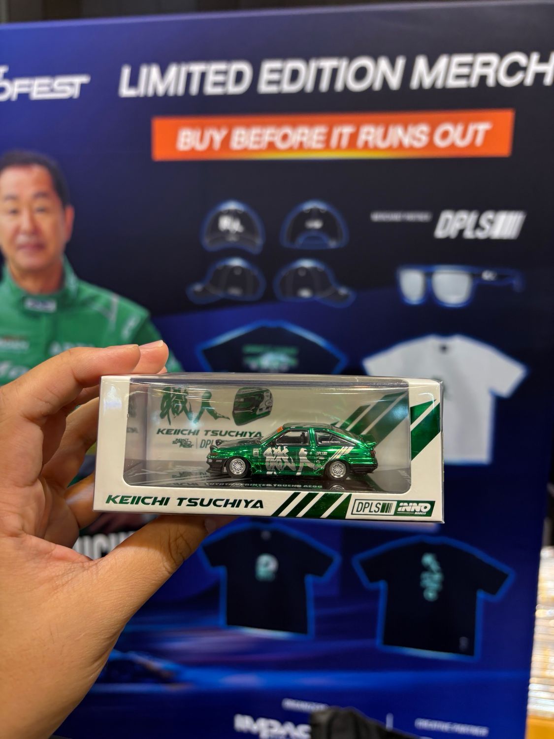 INNO64 x DPLS x Keichi Tsuchiya Toyota Sprinter Trueno AE86 Green | 2025 Thailand Diecast Expo