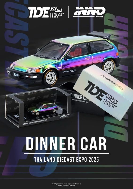 INNO64 Honda Civic SIR (EF9) Chameleon Chrome Dinner Car | 2025 Thailand Diecast Expo
