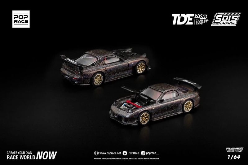 POP RACE Mazda RX7 RE-AMEMIYA WIDEBODY TDE 2025 Dinner Car (PR64-0360) | 2025 Thailand Diecast Expo Dinner