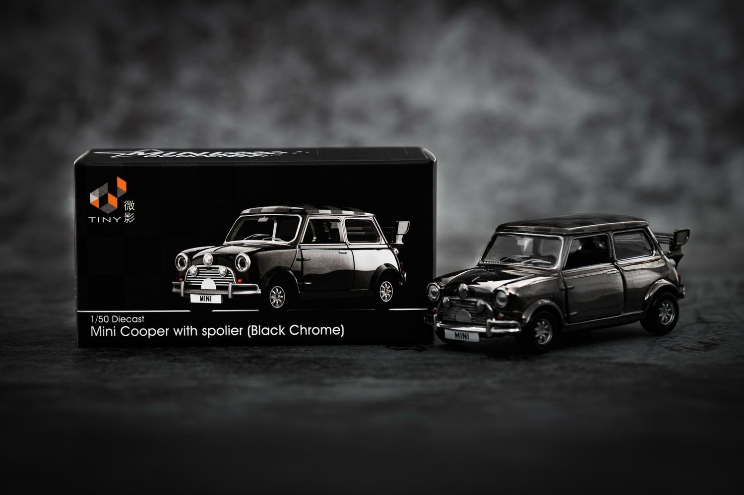 [PREORDER] TINY HK Mini Cooper Black Chrome With Spoiler Exclusive | 2025 Thailand Diecast Expo