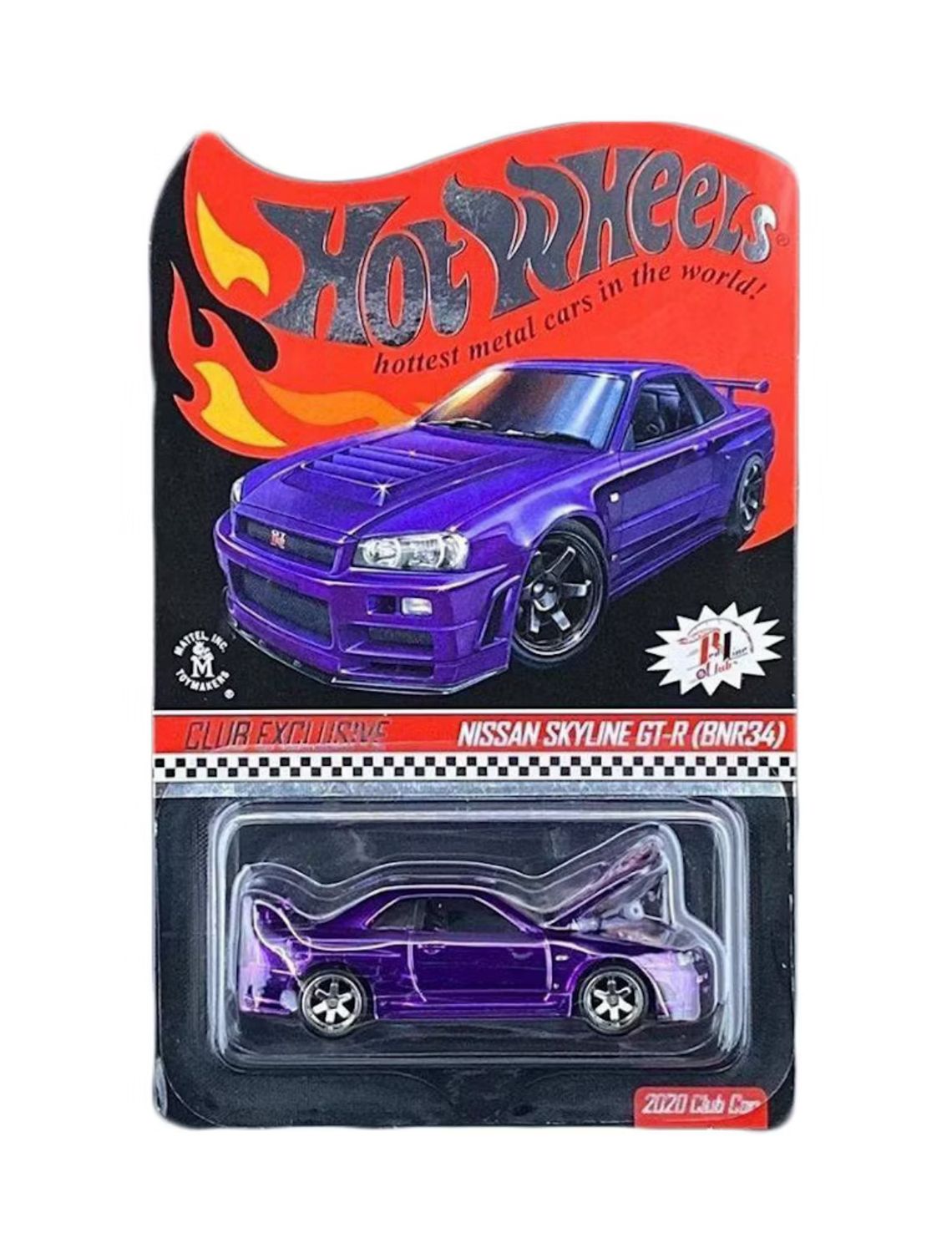 2020 Hot Wheels RLC Nissan Skyline GT-R (R34) Spectraflame Purple | with Pin
