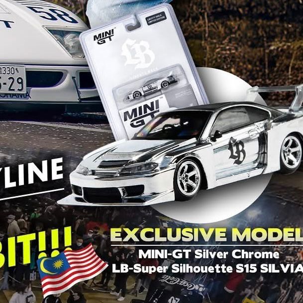 [PREORDER] #1014 MINI GT Silver Chrome LB-Super Silhouette S15 Silvia | 2025 Tokyo Auto Salon TAS KL