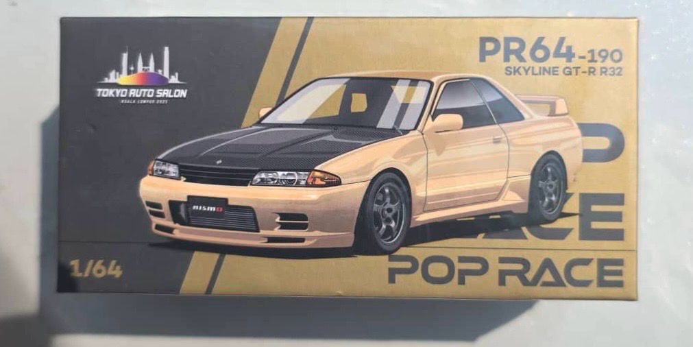 POP RACE Nissan Skyline GT-R R32 Gold (PR64-190) | 2025 Tokyo Auto
