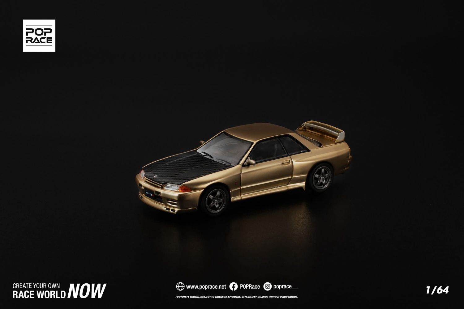 POP RACE Nissan Skyline GT-R R32 Gold (PR64-190) | 2025 Tokyo Auto