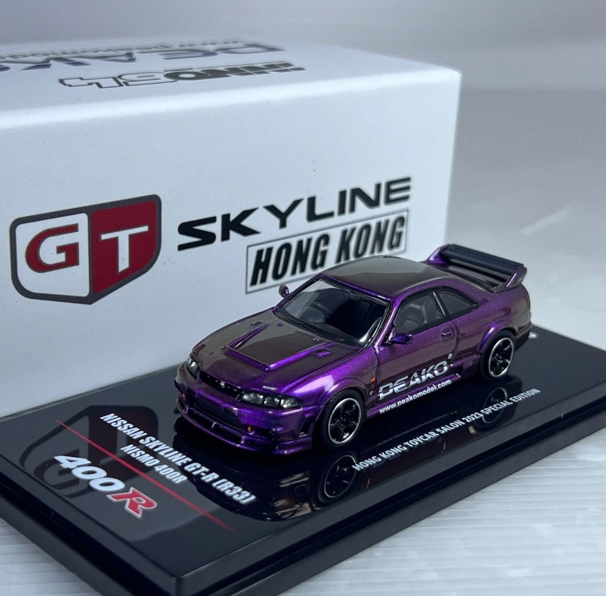 INNO64 x Peako Nissan Skyline GT-R FR33 400R Mid Purple Side Tampo &amp; Tampo-less | 2023 Hong Kong Skyline Club