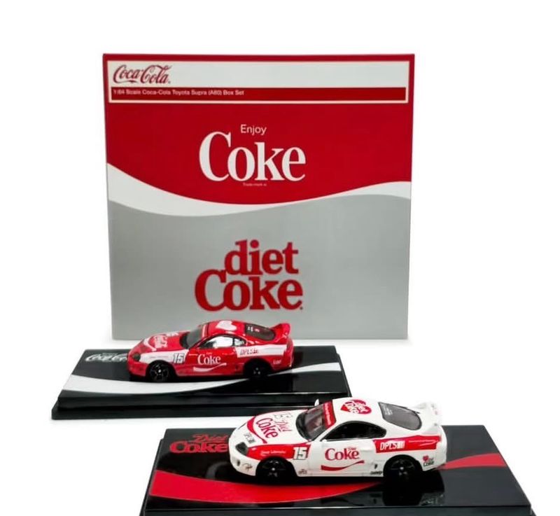 [PREORDER] INNO64 x DPLS x Coca Cola Coke &amp; Diet Coke Toyota Supra Bundle | 2025 HK Toy Car Salon