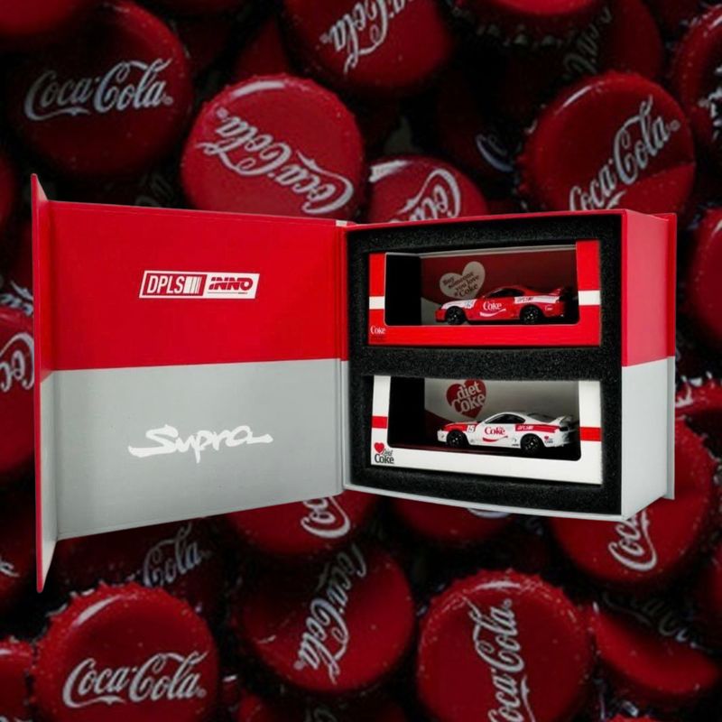 [PREORDER] INNO64 x DPLS x Coca Cola Coke &amp; Diet Coke Toyota Supra Bundle | 2025 HK Toy Car Salon