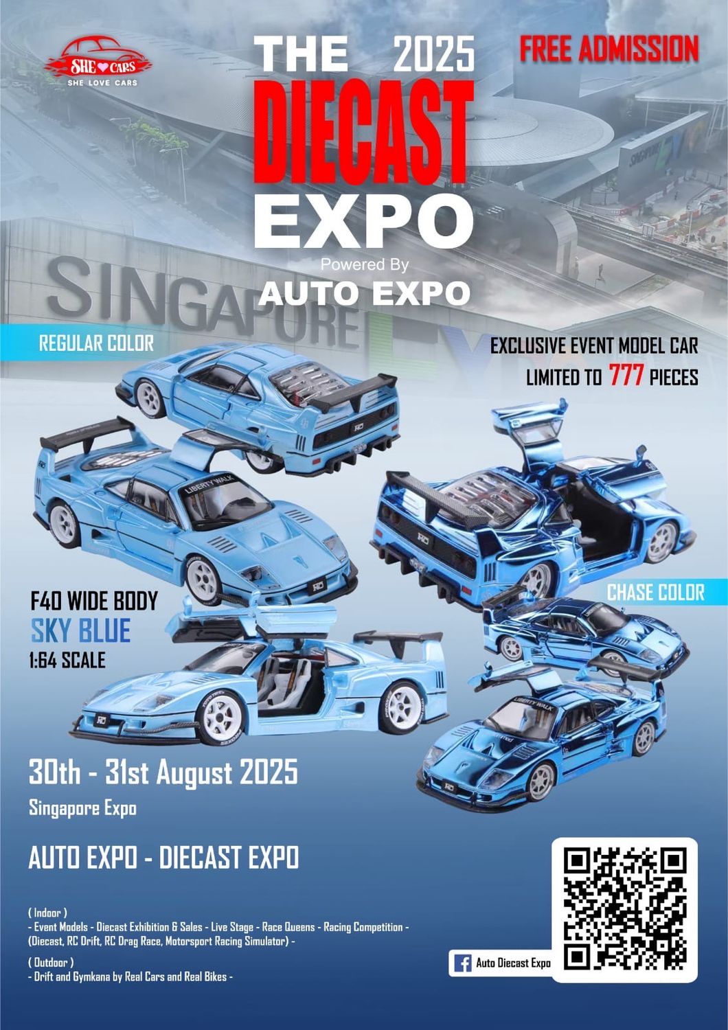 [PREORDER] Demon King Ferrari F40 Widebody Sky Blue | Chance of Chase | The Diecast Expo 2025