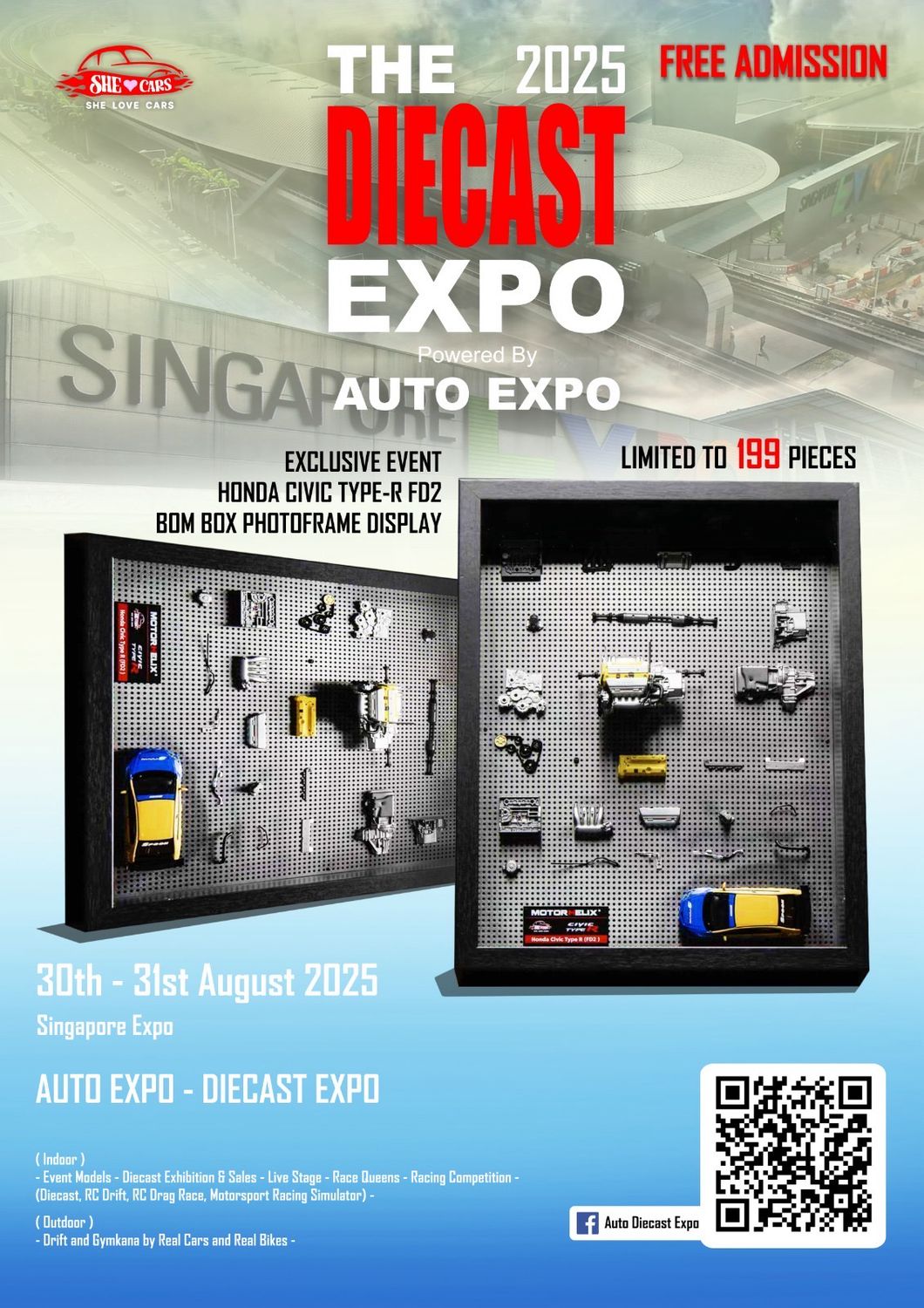 [PREORDER] Motorhelix Honda Civic Type R FD2 Deconstructed Photo frame Display | The Diecast Expo 2025