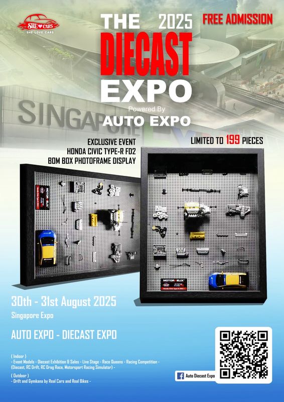 [PREORDER] Motorhelix Honda Civic Type R FD2 Deconstructed Photo frame Display | The Diecast Expo 2025