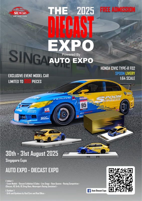 [PREORDER] Motorhelix x She Love Cars Honda Civic Type R FD2 Spoon Livery | 2025 The Diecast Expo