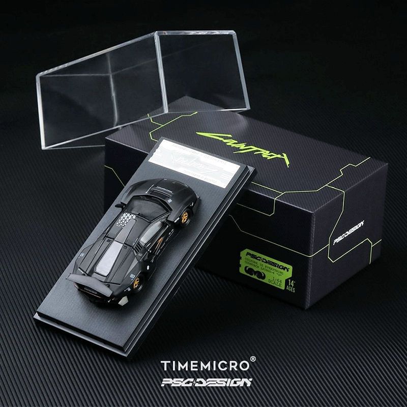 Time Micro x PSC Design 1/64 Lamborghini Countach LPI800-4 Black Carbon